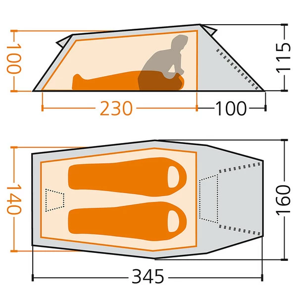 Aktion 🤩 FRILUFTS ERRIGAL 2 - Tunnelzelt Vineyard Green 🤩 – Bild 2