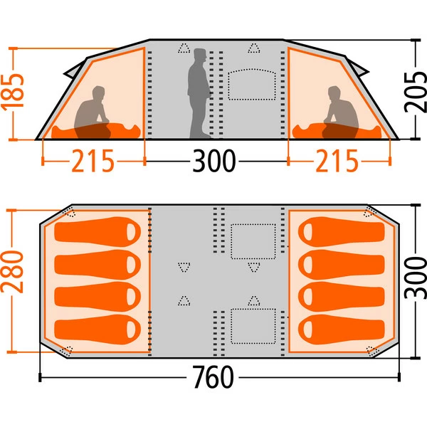 Blitzangebot 💯 FRILUFTS GRASSHOLM 8 - Familienzelt Monument/ Bright Green 🧨 – Bild 2